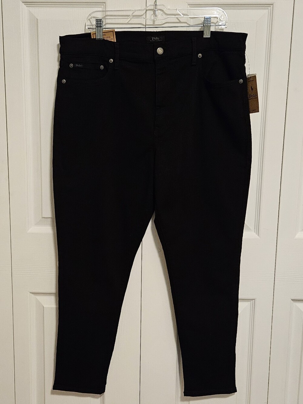 Polo Ralph Lauren Men's NWT Tompkins Skinny High Rise Ankle Black Jeans Size 34